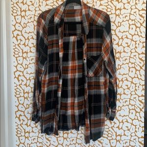 Orange flannel shirt